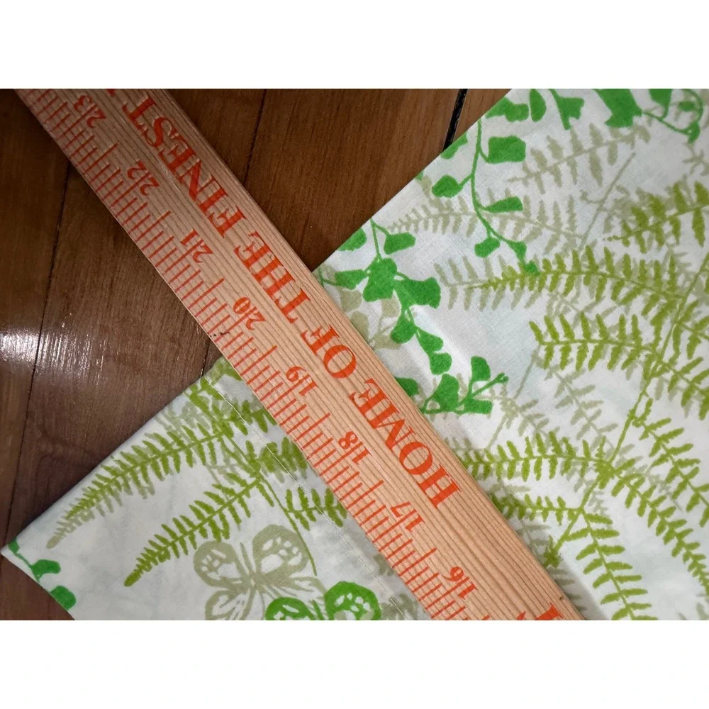 Vintage 70s green fern and butterfly pillowcase bundle Of‎ 3